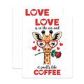 (2 Pack) Coffee Lover Giraffe Magnets - Cute Valentines Decor - Romantic Animal Kitchen Fridge - 5 Inches On Longest Side - Thick Durable Magnet - Made in USA - MAG36677