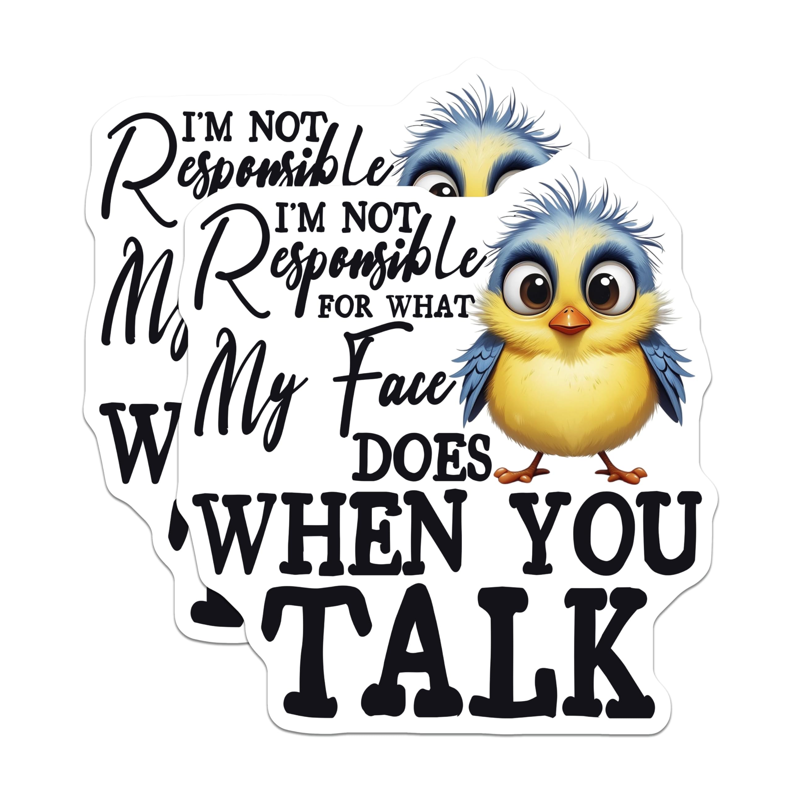 (2 Pack) Funny Bird Magnets - Sarcastic Sayings Magnet - Cute Chick Home Decor Magnets - 5" On Longest Side - Premium Magnet - for Cars, Refrigerators, Toolboxes, Lockers - Made in USA - MAG17065