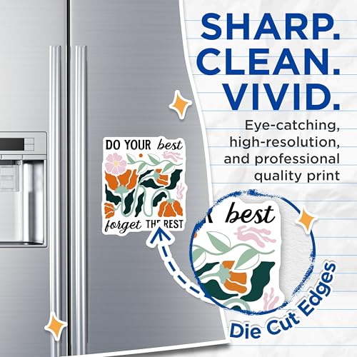(2 Pack) Motivational Quote Magnets - Do Your Best Forget The Rest - Inspirational Home - Positive Vibes Magnet - 5" On Longest Side - for Cars, Fridges, Toolboxes - Made in USA - MAG3836