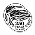 (2 Pack) 250 Years American History Magnets - Scales of Justice - Patriotic Commemorative Law Decor - 5 Inches On Longest Side - Thick Durable Magnet - Made in USA - MAG37890