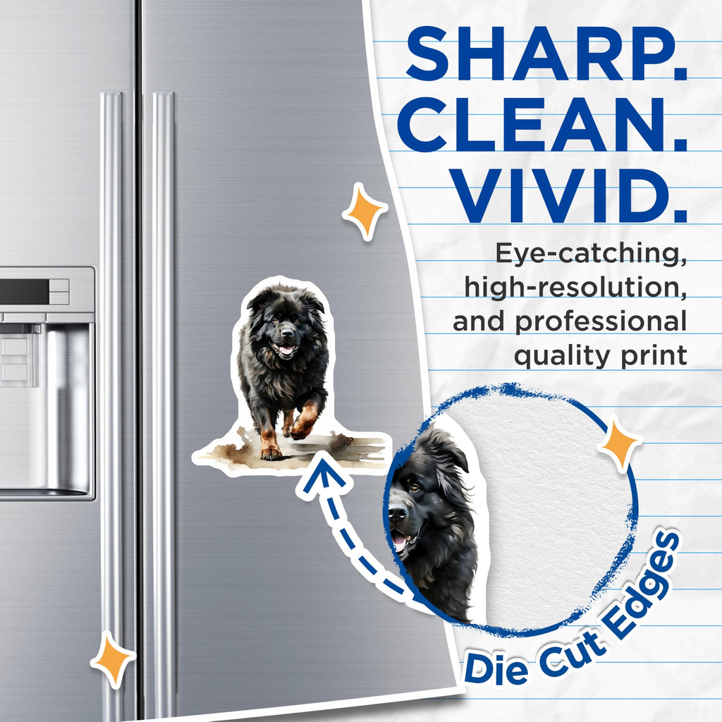 (2 Pack) Tibetan Mastiff Magnets - Dog Breed Art - Fridge Home Decor - 5" On Longest Side - Premium Magnet - for Cars, Refrigerators, Toolboxes, Lockers - Made in USA - MAG14101