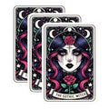 (3 Pack) Gothic Witch Decals - Tarot Card Stickers - Laptop Decal - 3 Inches On Longest Side - Easy Peel & Apply - Made in USA - 3MCS4186