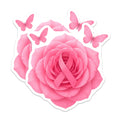 (2 Pack) Pink Ribbon Awareness Magnets - Breast Cancer Support - Hope and Strength Survivor - Floral Rose Butterfly Decorative Magnets - 5" - Thick Durable Magnet - Made in USA - MAG39381