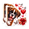 (2 Pack) Boxer Dog Magnets - Valentine Hearts - Puppy Lover Decor - 5" On Longest Side - Premium Magnet - for Cars, Refrigerators, Toolboxes, Lockers - Made in USA - MAG15446