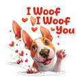 (2 Packs) I Woof You Bull Terrier Stickers - Bull Terrier Dog Breed Decals - 5 Inches On Longest Side - Premium Vinyl Decal - Sticks to Any Smooth Flat Surface - Made in USA - BMCS2534