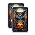 (2 Pack) Halloween Owl Magnets - Mystical Art Pumpkin Jack O Lantern Decor - Autumn Fall Spooky Fridge Accessory - 5 Inches On Longest Side - Thick Durable Magnet - Made in USA - MAG22996
