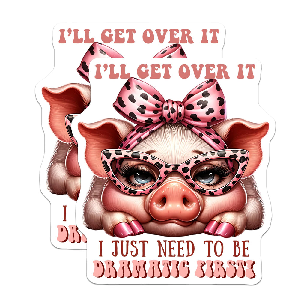 (2 Pack) Funny Dramatic Pig Magnets - 5" On Longest Side - for Cars, Fridges, Toolboxes - Made in USA - MAG7942