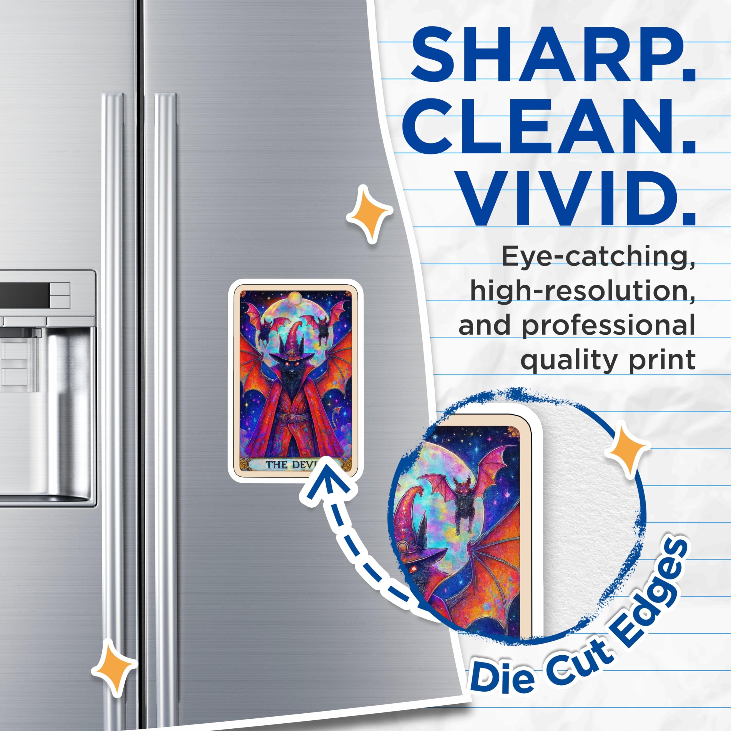 (2 Pack) The Devil Tarot Card Magnets - Mystical Occult Art Home Decor - Witchy Spiritual Fridge Display - 5 Inches On Longest Side - Thick Durable Magnet - Made in USA - MAG20948