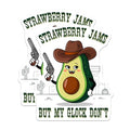(2 Pack) Funny Avocado Magnets Magnets - Strawberry Jams But My Glock Don't - Kitchen Decor - 5" On Longest Side - Made in USA - Sticks to Refrigerators & Metal Surfaces - MAG8376