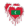 (2 Pack) Maldives Flag Magnets - Splatter Heart - Country Pride Decoration - 5" On Longest Side - Premium Magnet - for Cars, Refrigerators, Toolboxes, Lockers - Made in USA - MAG18821