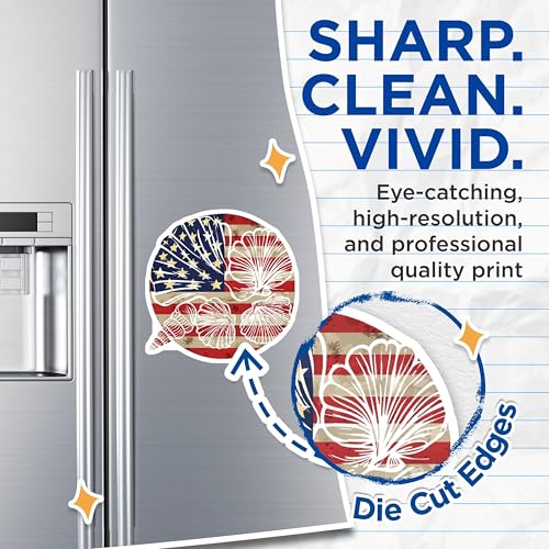 (2 Pack) American Flag Seashells Magnets Magnets - Beach Decor - Coastal Theme - 5" On Longest Side - Made in USA - Sticks to Refrigerators & Metal Surfaces - MAG8971