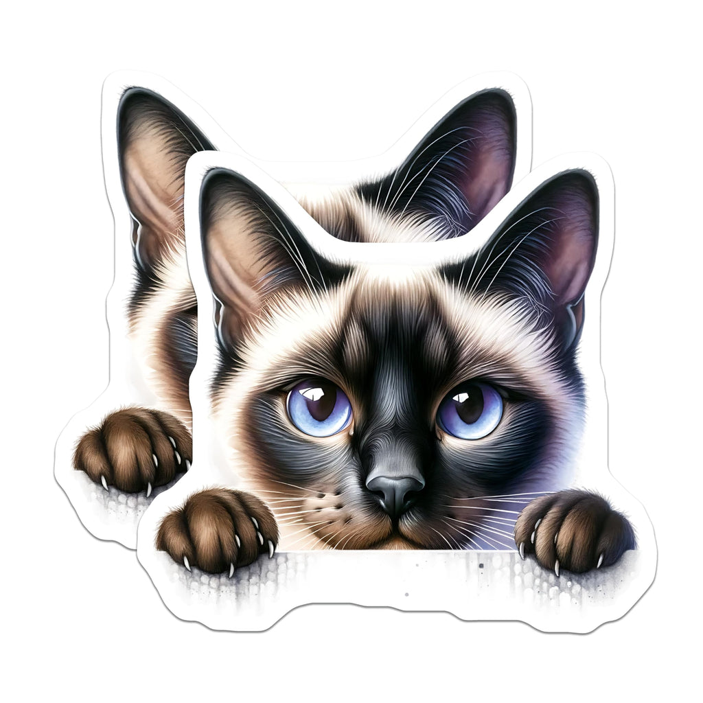 (2 Pack) Siamese Cat Magnets - Cute Kitten Decor - Fridge Decoration - 5" On Longest Side - Premium Magnet - for Cars, Refrigerators, Toolboxes, Lockers - Made in USA - MAG15930