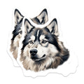 (2 Pack) Husky Dog Magnets - Siberian Husky Art - Pet Parent Refrigerator Accessory - Animal Lover Canine Decor - 5 Inches On Longest Side - Thick Durable Magnet - Made in USA - MAG28036