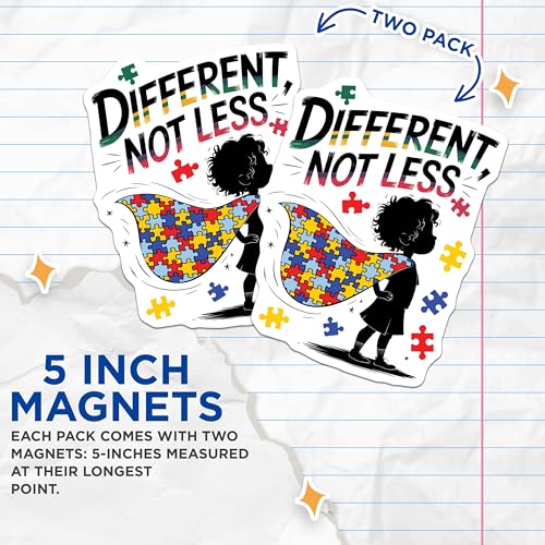 (2 Pack) Autism Awareness Magnet - 5" On Longest Side - Sticks to Smooth Flat Surfaces - Made in USA - MAG10053