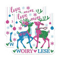 (2 Pack) Love More Reindeer Stickers - Christmas Season Decor - Cute Winter Holiday Sticker - 5" On Longest Side - Sticks to Smooth Flat Surfaces - Made in USA - BMCS6847
