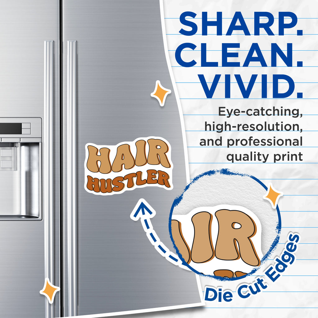 (2 Pack) Hair Hustler Magnets - Salon Decor - Cosmetology Student - Stylist Office Fridge Magnets - 5 Inches On Longest Side - Thick Durable Magnet - Made in USA - MAG39041