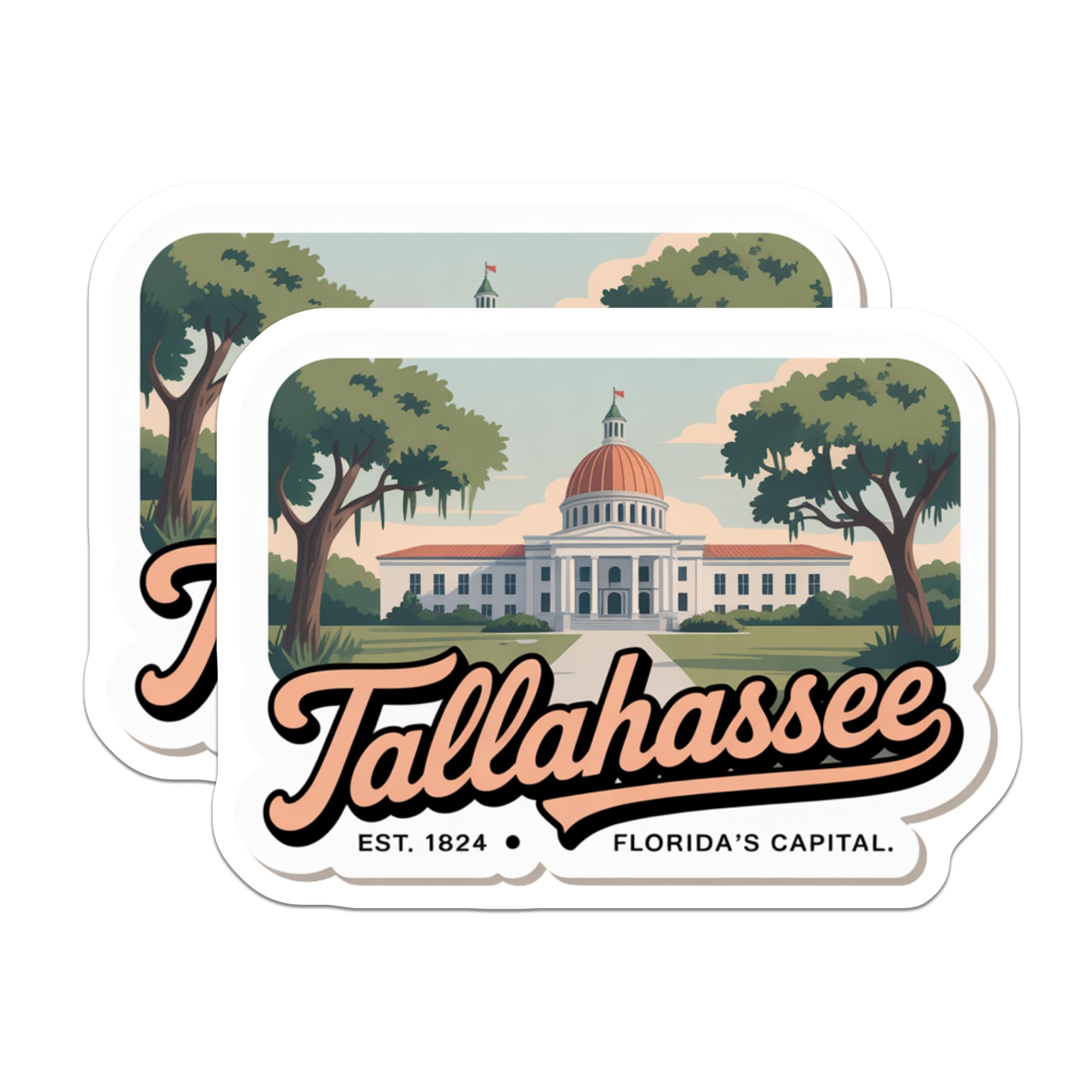 (2 Pack) Tallahassee Florida Magnets - State Capital Souvenir - Travel Fridge Decor - 5" On Longest Side - Premium Magnet - for Cars, Refrigerators, Toolboxes, Lockers - Made in USA - MAG18491