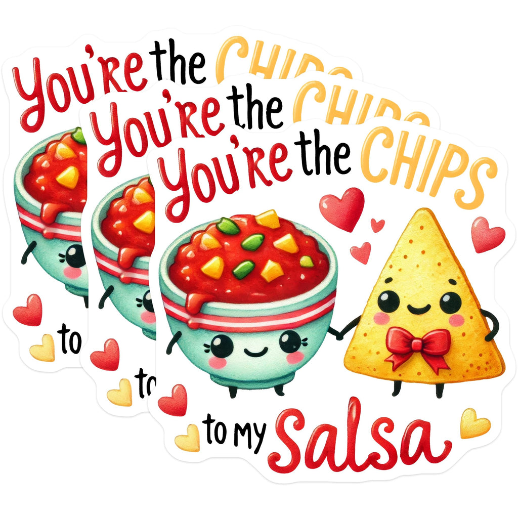 (3 Pack) Chips and Salsa Decals - Food Lover Decor - Kawaii Stickers - 3 Inches On Longest Side - Easy Peel & Apply - Made in USA - 3MCS2173