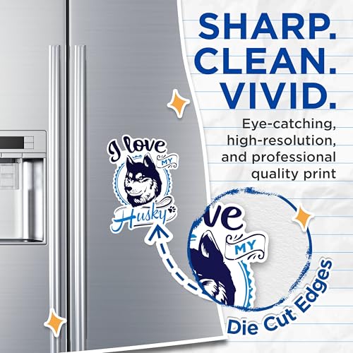 (2 Pack) I Love My Husky Magnets - Husky Dog Themed Magnets - Dog Lovers Refrigerator Magnets- 5" On Longest Side - for Fridges, Toolboxes, Cars - Made in USA - MAG2971
