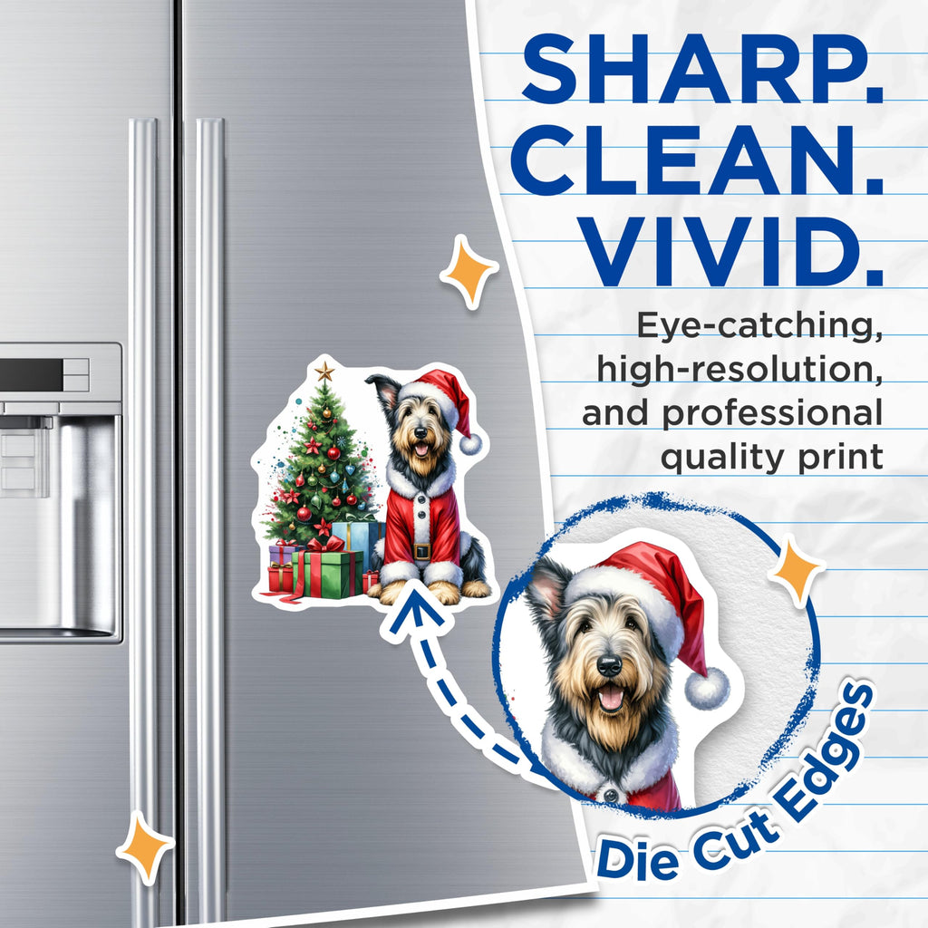 (2 Pack) Santa Dog Magnets - Cute Christmas Pet Decor - Holiday Kitchen Magnets - 5 Inches On Longest Side - Thick Durable Magnet - Made in USA - MAG27704