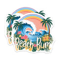 (2 Pack) Beach Bum Stickers - Tropical Surf Wave - Summer Vibes - 5" On Longest Side - Sticks to Smooth Flat Surfaces - Made in USA - BMCS9590