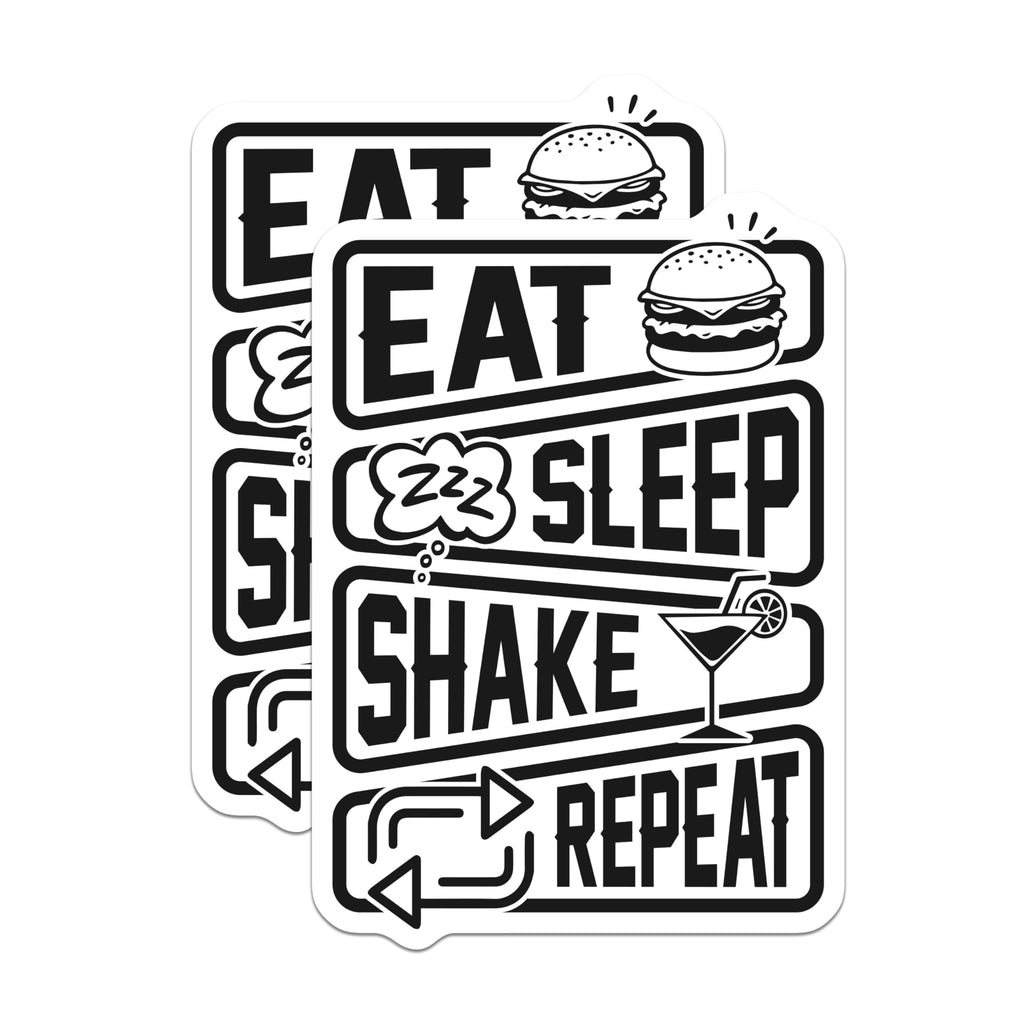 (2 Pack) Eat Sleep Shake Repeat Magnets - Fun Party Vibe Fridge Magnets - Lively Kitchen Decor - Social Event Memento Idea - 5 Inches On Longest Side - Thick Durable Magnet - Made in USA - MAG19203