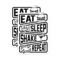 (2 Pack) Eat Sleep Shake Repeat Magnets - Fun Party Vibe Fridge Magnets - Lively Kitchen Decor - Social Event Memento Idea - 5 Inches On Longest Side - Thick Durable Magnet - Made in USA - MAG19203