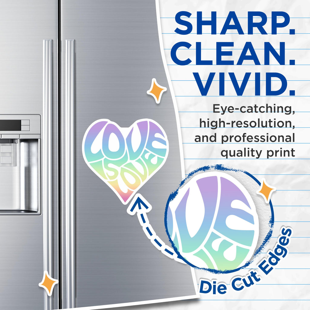 (2 Pack) Love is Love Magnets - LGBT Pride Decor - Rainbow Heart Magnet - 5" On Longest Side - Premium Magnet - for Cars, Refrigerators, Toolboxes, Lockers - Made in USA - MAG18511