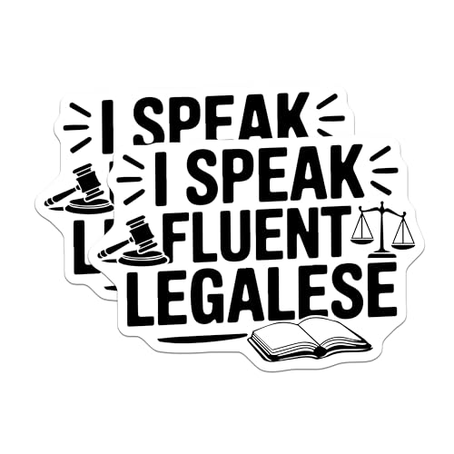 (2 Pack) I Speak Fluent Legalese Stickers - Lawyer Novelty Decal - Legal Professional Accessory - 5" On Longest Side - Sticks to Smooth Flat Surfaces - Made in USA - BMCS5589