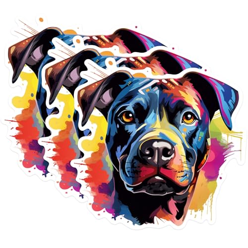 (3 Pack) Dog Decals - Colorful Pet Stickers - Animal Laptop Decals - 3 Inches On Longest Side - Easy Peel & Apply - Made in USA - 3MCS0838