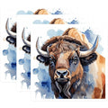 (3 Pack) Bison Decals - American Buffalo - Watercolor Art - 3 Inches On Longest Side - Easy Peel & Apply - Made in USA - 3MCS7444