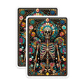 (2 Pack) Stained Glass Skeleton Magnets - Intricate Skull Art - Vibrant Bones Decor - Celestial Gothic Magnets - 5 Inches On Longest Side - Thick Durable Magnet - Made in USA - MAG21232