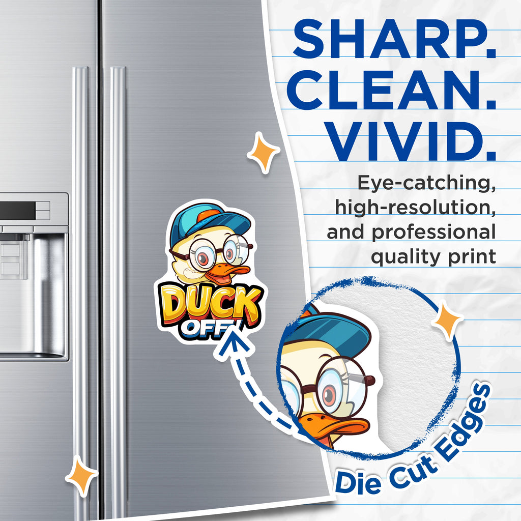 (2 Pack) Duck Off Magnets - Funny Sarcastic Humorous Refrigerator Magnets - Quirky Duck Decor - Office Locker Magnets - 5 Inches On Longest Side - Thick Durable Magnet - Made in USA - MAG36155