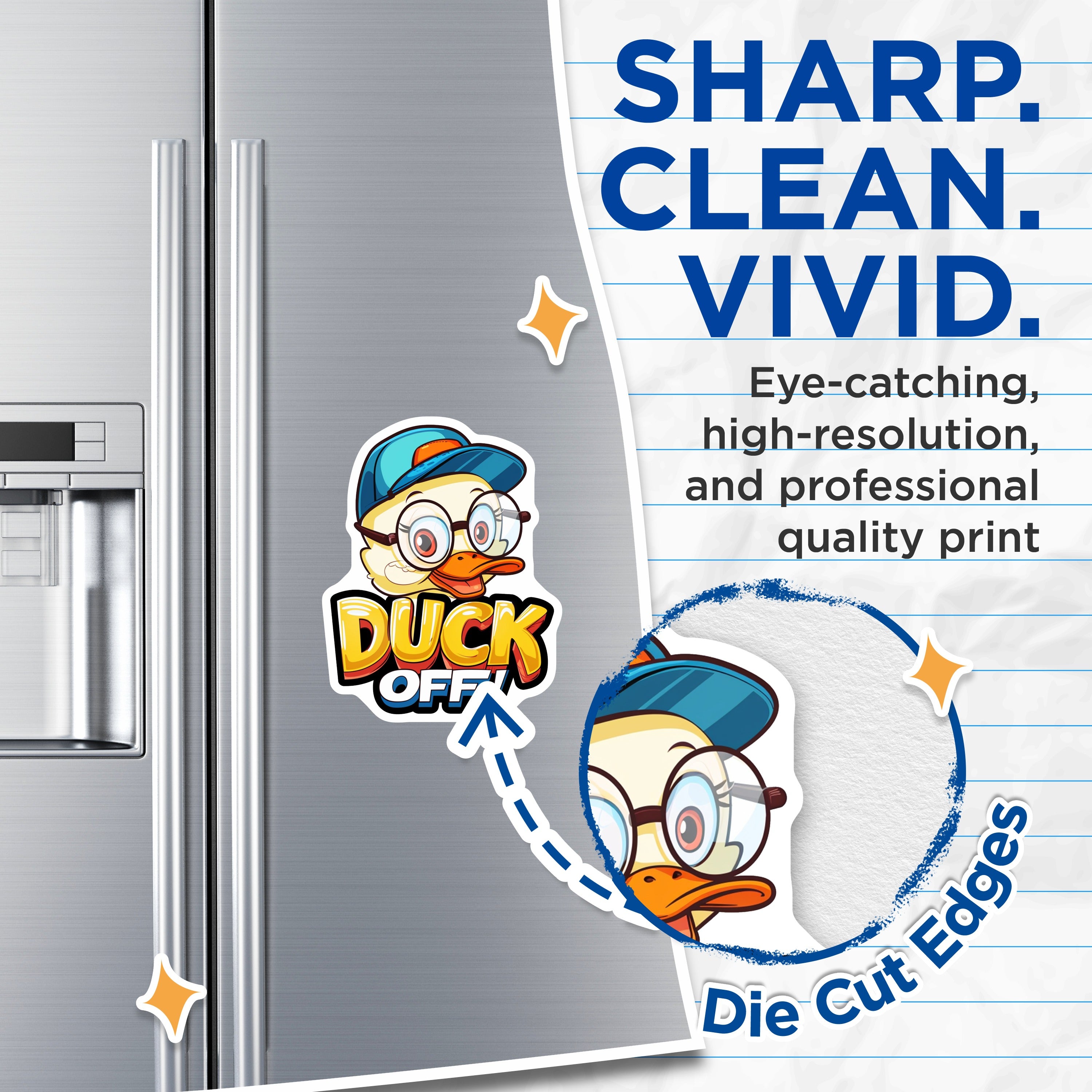 (2 Pack) Duck Off Magnets - Funny Sarcastic Humorous Refrigerator Magnets - Quirky Duck Decor - Office Locker Magnets - 5 Inches On Longest Side - Thick Durable Magnet - Made in USA - MAG36155