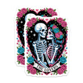 (2 Pack) Skeleton Lovers Magnets - Romantic Sugar Skulls Art - Gothic Day of the Dead Decor - 5 Inches On Longest Side - Thick Durable Magnet - Made in USA - MAG21816