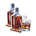 (2 Pack) Whiskey Glasses and Cigar Magnets - Bar Decor Magnets - Man Cave Magnets - 5" On Longest Side - for Cars, Fridges, Toolboxes - Made in USA - MAG6887