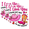 (3 Pack) Cowboy Decals - Country Love - Hat and Boots Stickers - 3 Inches On Longest Side - Easy Peel & Apply - Made in USA - 3MCS2392