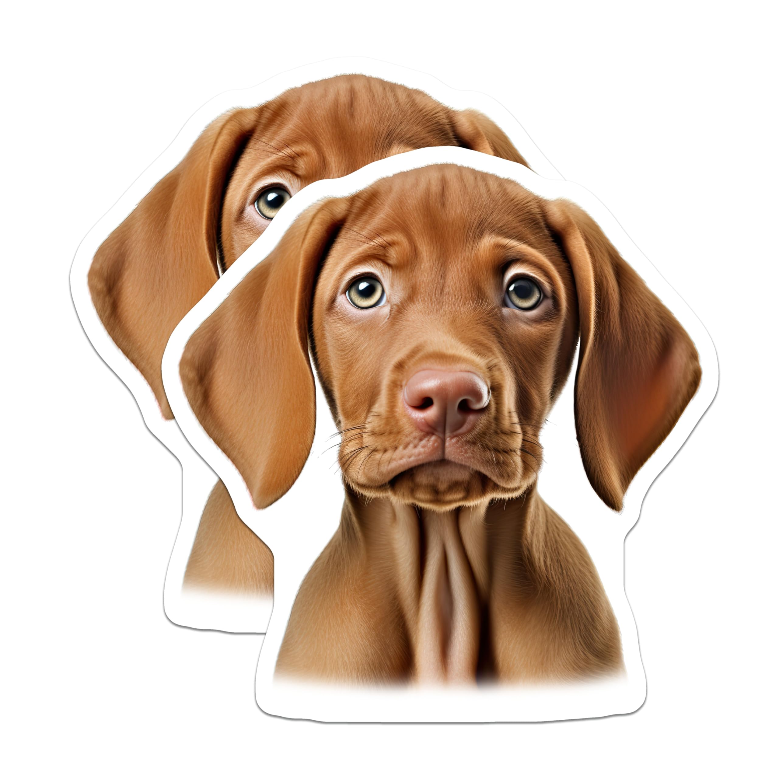 (2 Pack) Pleading Puppy Eyes Magnets - Dog Lover Kitchen Decor - Vizsla Owner Refrigerator - 5 Inches On Longest Side - Thick Durable Magnet - Made in USA - MAG28364