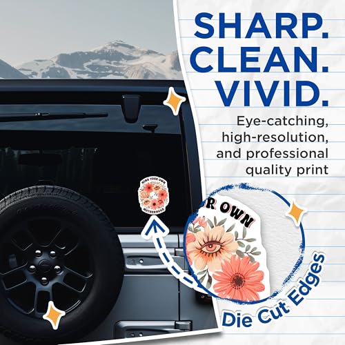(2 Pack) Mind Your Own Motherhood Stickers - Flower Eye Design - 5" On Longest Side - Sticks to Smooth Flat Surfaces - Made in USA - BMCS8469 - BMCS8469