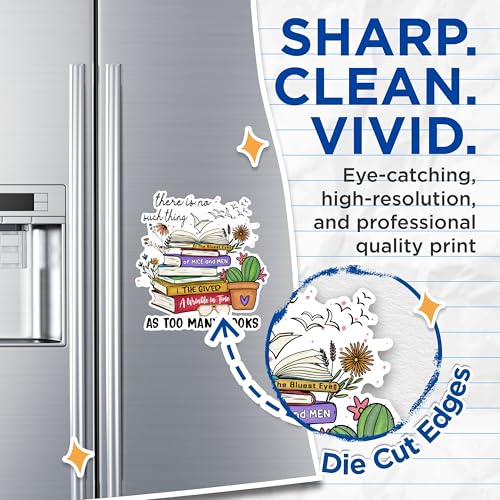 (2 Pack) Book Lover Magnets - Literary Quote Magnets - Inspirational Reading Magnets for Bookworms- 5" On Longest Side - for Fridges, Toolboxes, Cars - Made in USA - MAG3019