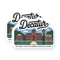 (2 Pack) Decatur Magnets - City of Homes - School and Park Decoration - 5" On Longest Side - Premium Magnet - for Cars, Refrigerators, Toolboxes, Lockers - Made in USA - MAG18813