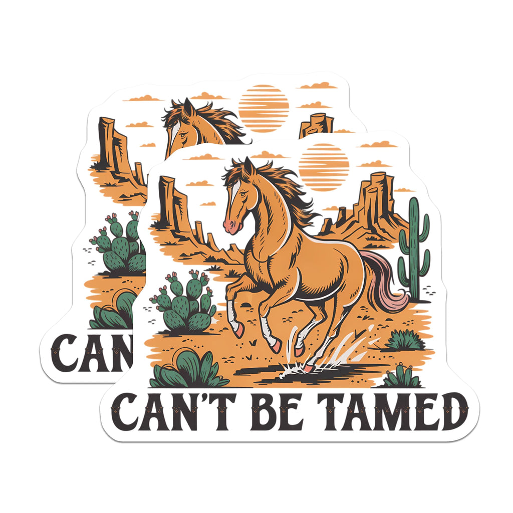 (2 Pack) Wild Horse Magnets - Untamed Spirit Desert Landscape Decor - Rustic Western Style Refrigerator Magnets - 5 Inches On Longest Side - Thick Durable Magnet - Made in USA - MAG22607