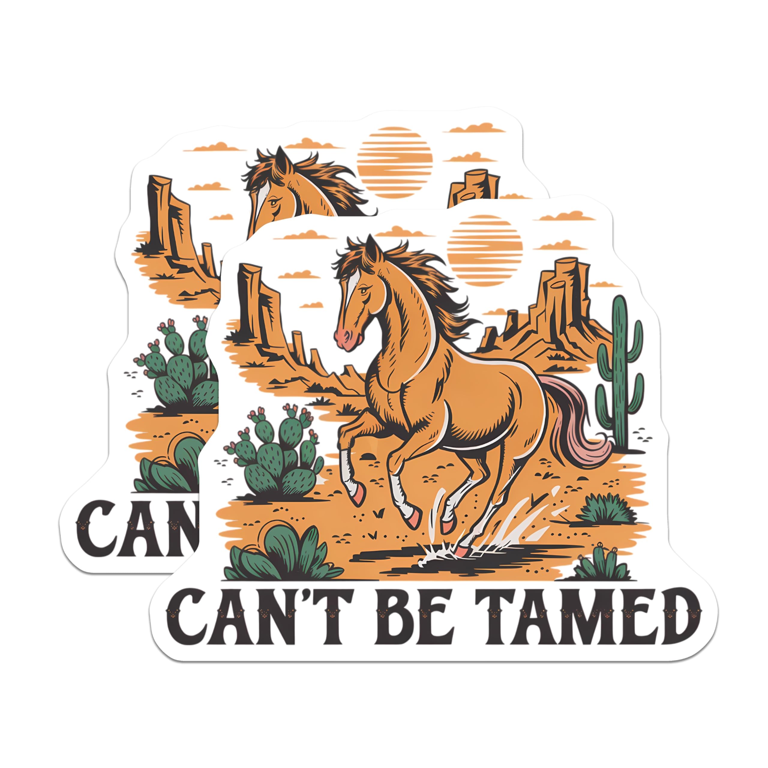 (2 Pack) Wild Horse Magnets - Untamed Spirit Desert Landscape Decor - Rustic Western Style Refrigerator Magnets - 5 Inches On Longest Side - Thick Durable Magnet - Made in USA - MAG22607