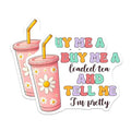 (2 Pack) Loaded Tea Stickers - Funny Quote - Cute Aesthetic - 5" On Longest Side - Sticks to Smooth Flat Surfaces - Made in USA - BMCS8305