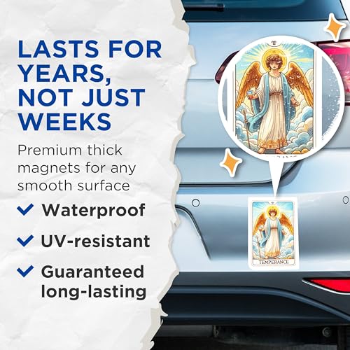 (2 Packs) Temperance Tarot Card Magnets - Metaphysical Spiritual Mystic Magnets - 5 Inches On Longest Side - Premium Magnet - for Fridges, Toolboxes, Cars - Made in USA - MAG2257