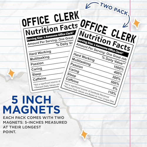 (2 Pack) Funny Nutrition Facts Magnet - Hard Working Multitasking Passion Caring - 5" On Longest Side - Sticks to Smooth Flat Surfaces - Made in USA - MAG10171