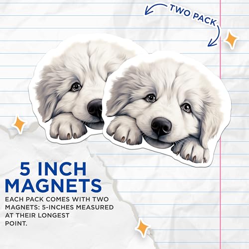 (2 Pack) Pet Lover Decor Magnet - Dog Fridge Accessories - Kitchen Decoration - 5" On Longest Side - Sticks to Smooth Flat Surfaces - Made in USA - MAG10186