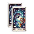 (2 Pack) Pisces Star Constellation Stickers - Astrological Sign Stickers - Zodiac Pisces Fish Stickers - 5" On Longest Side - Sticks to Smooth Flat Surfaces - Made in USA - BMCS5260
