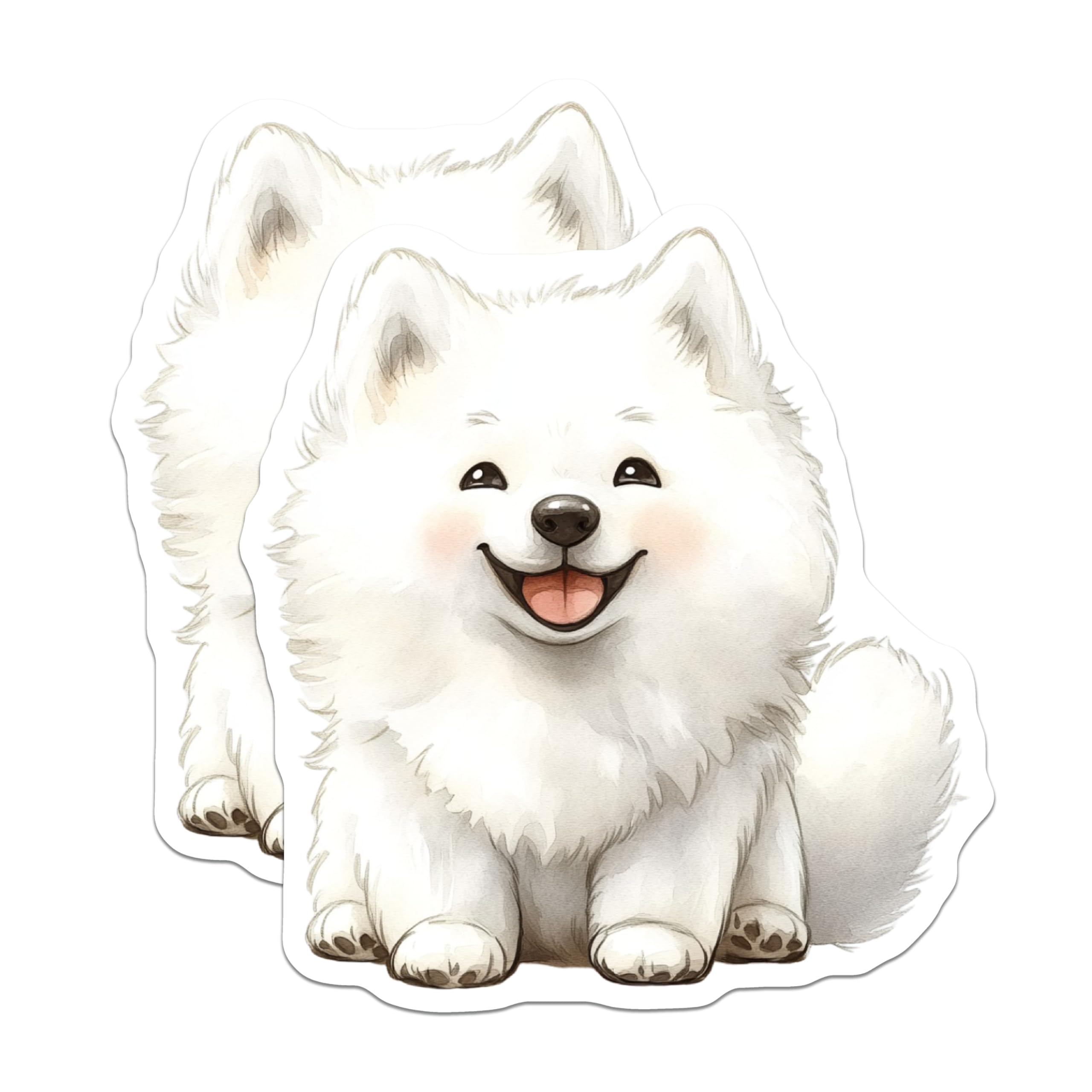 Samoyed Dog Coffee Mug - Watercolor Puppy Dog Mug - Cute Dog Lover Gift 11 Ounce Mug - 5" On Longest Side - Premium Magnet - for Cars, Refrigerators, Toolboxes, Lockers - Made in USA - MAG14837