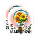 (2 Pack) Sunflower Lightbulb Magnets - The Sun Will Rise Quote - Positive Motivation Decor - 5 Inches On Longest Side - Thick Durable Magnet - Made in USA - MAG36152